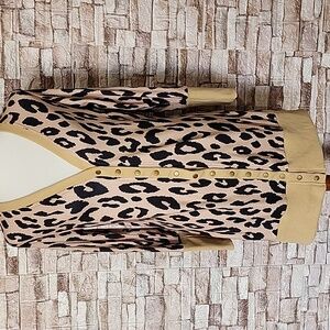 Merokeety Long Sleeve  Cardigan Sweater  Womens Animal Print